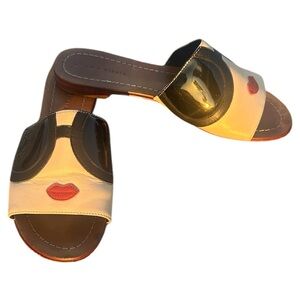Alice + Olivia Stace Face Slide On Sunglass Sandals Size 37